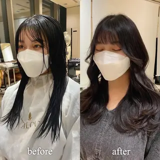 ロング カラー レイヤー/顔周り /透明感🩶高橋大のヘアスタイル