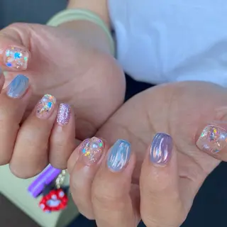 ネイル amuse 手書きニュアンスのネイルデザイン