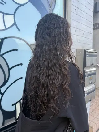 ロング デジタルパーマ ウェーブパーマ/神野のヘアスタイル