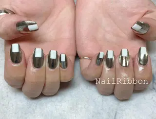 ネイル ネイルリボン 受付スタッフのネイルデザイン