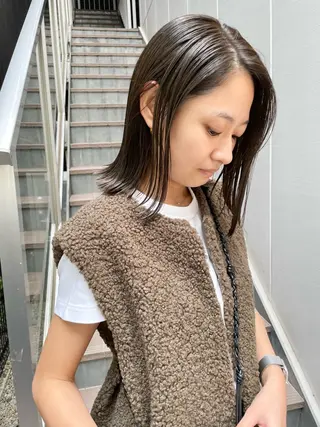 ミディアム カラー 👩🏻ボブ/ 髪質改善ダブルカラーのヘアスタイル