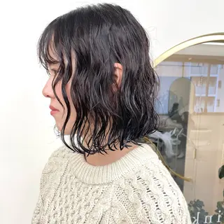 ミディアム パーマ kvell by urban.所属・ショート・ボブ ・ウルフ✂︎IMAIのヘアスタイル