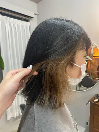 ミディアム カラー ヘアアレンジ メンズ ネイル マツエク・マツパ アイブロウ chapter問屋町 💘小室明華のヘアスタイル