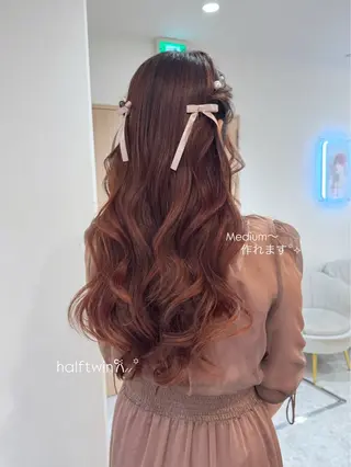 ロング カラー ヘアアレンジ はるか/ヘアアレンジ ブリーチなしカラー♡のヘアスタイル