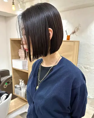 ショート カラー パーマ 銀座No.1髪質改善 縮毛矯正/本木のヘアスタイル