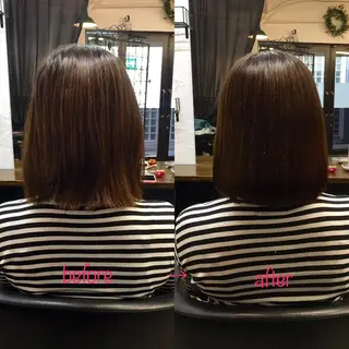 ミディアム カラー 縮毛矯正&髪質改善 MAILHAIRのヘアスタイル