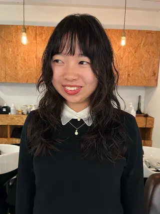 ロング パーマ 暖色/パーマ 🌼クニトウメイのヘアスタイル