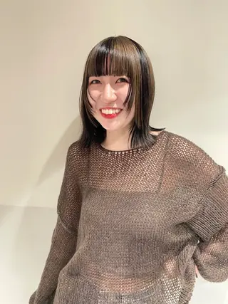 ミディアム カラー satsuki 暖色・ブラウンカラーのヘアスタイル