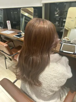 セミロング カラー 韓国ヘア/レイヤー/ 顔まわり足立遥奈のヘアスタイル