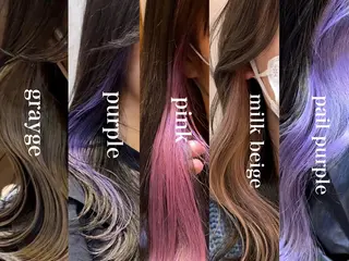 ミディアム カラー ブリーチなしダブル カラー縮毛矯正　下野のヘアスタイル