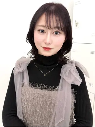 ミディアム カラー ヘアアレンジ 縮毛矯正🤍 韓国ヘア/ひかりのヘアスタイル