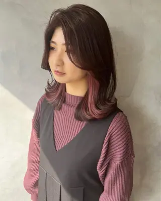 セミロング 奥田 蓮のヘアスタイル