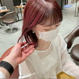 ミディアム カラー 上福大翔 【美髪縮毛矯正】のヘアスタイル