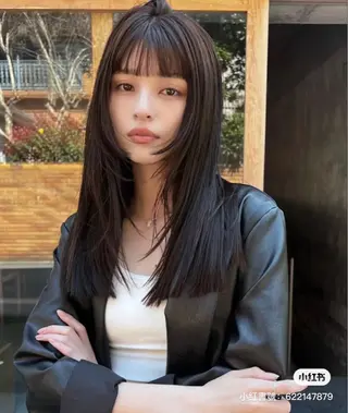 ロング カラー ヘアアレンジ レイヤー×透明感カラ ーHAYATOのヘアスタイル