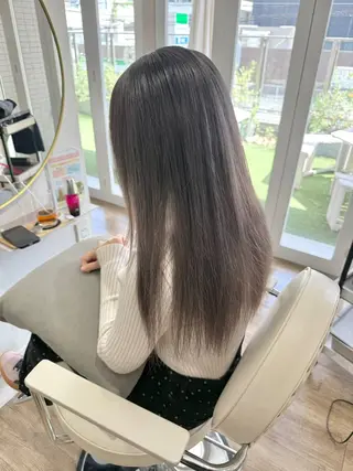 ロング カラー Risa🐈‍⬛/ グレージュ/透明感のヘアスタイル