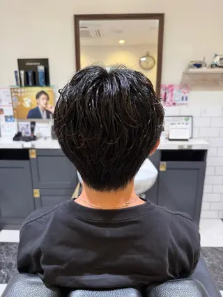 ミディアム パーマ ヘアアレンジ メンズ 似合わせカットパーマ 長峯丈士のヘアスタイル