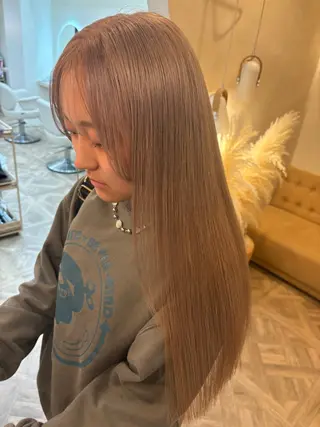 ロング カラー ミルクティ/ピンク/ レイヤー/yuriaのヘアスタイル