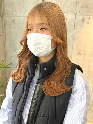 ロング カラー ヘアアレンジ 切りっぱなしボブ/ デザインカラー店長のヘアスタイル