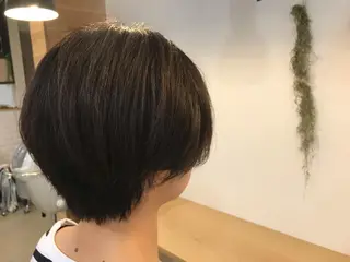 ショート 暖色カラー🍊 ボブ🌿顔周りcutのヘアスタイル