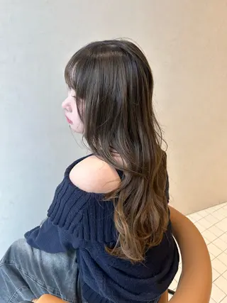 セミロング カラー ヘアアレンジ メンズ Salowin原宿ash所属・‎透明感×艶髪 ‎🫒maki🎀のヘアスタイル