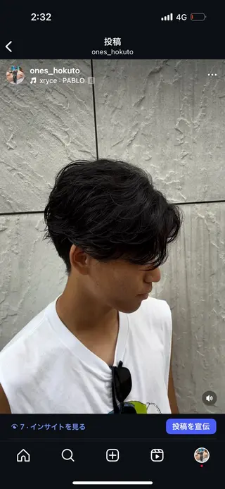 パーマ メンズハイトーン 北斗💍レイヤーのヘアスタイル