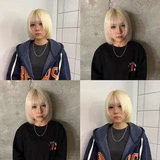 セミロング カラー ハイトーン特化/ 複雑履歴修正/拓真のヘアスタイル