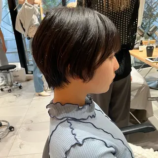 ショート ナミ🩶暗髪/暖色 ❤️/透明感/縮毛のヘアスタイル