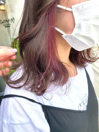 セミロング カラー ヘアアレンジ 🎀暖色カラー🎀 ♡yurika♡のヘアスタイル