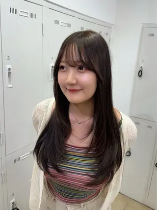 ロング カラー 長妻莉央/縮毛矯正 髪質改善カラーのヘアスタイル