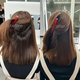 ミディアム 🎀miyu🎀 カラー/縮毛矯正のヘアスタイル