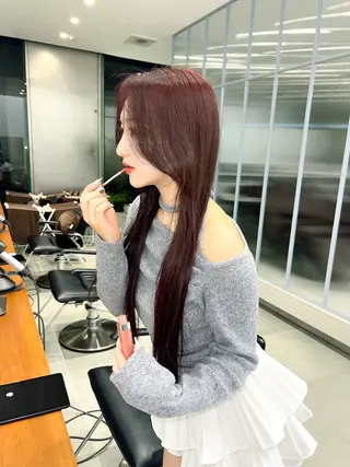 ロング カラー ひかり／ベージュ ／似合わせカットのヘアスタイル