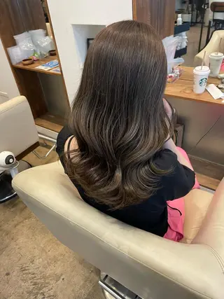 セミロング カラー 【完全個室】髪質改善 暖色カラー/山崎唯奈のヘアスタイル