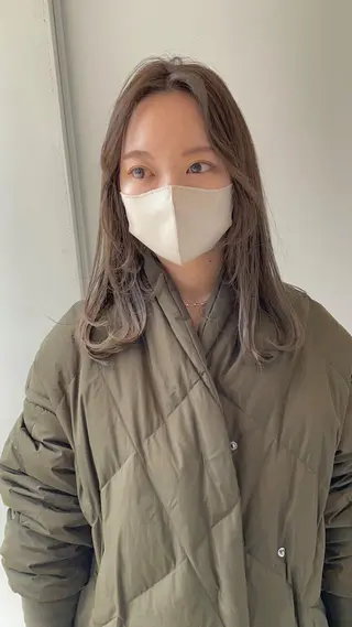 ミディアム カラー ヒナゴ トヨカズのヘアスタイル