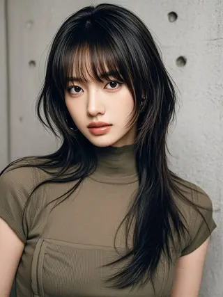 セミロング ウルフカット 811 大阪梅田 ウルフのヘアスタイル