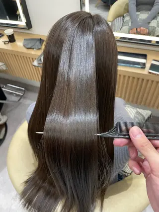 ロング カラー ボブ/縮毛矯正/美髪 髪質改善/大和田拓夢のヘアスタイル