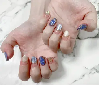 ロング カラー ネイル Q Free nailsのネイルデザイン