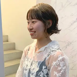 ショート カラー aoi /パーマ /まるみショートのヘアスタイル