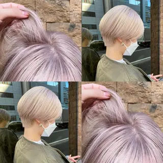 ショート ハイトーン/ ボブ 中村麟のヘアスタイル