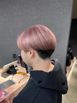 カラー メンズ 紬/enne/ブリー チ/ハイトーンのヘアスタイル