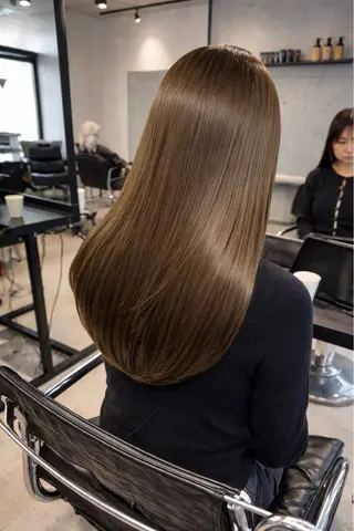 ロング カラー パーマ ヘアアレンジ 透明感/オリーブ/ グレージュ/YUKAのヘアスタイル