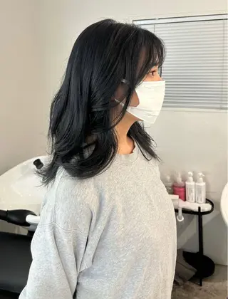 セミロング カラー 文字 遼哉のヘアスタイル