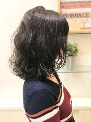 ミディアム パーマ ディレクター ノナカのヘアスタイル