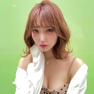 ミディアム カラー 💎小顔前髪&髪質 改善カラー💎片桐のヘアスタイル