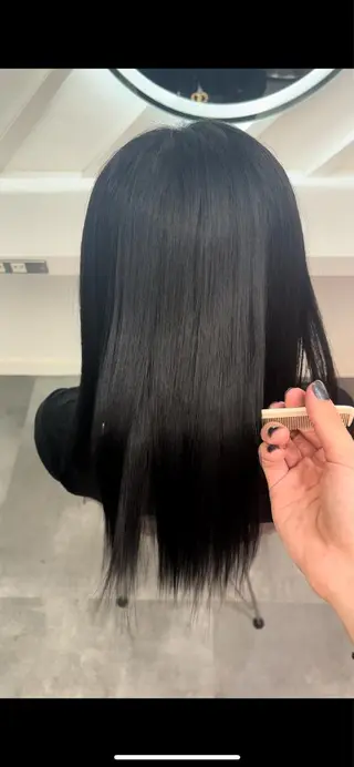 ミディアム 山崎/ボブ縮毛矯正 レイヤー髪質改善のヘアスタイル