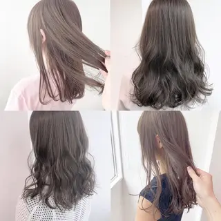 ミディアム カラー レイヤーカット 透明感カラーのヘアスタイル