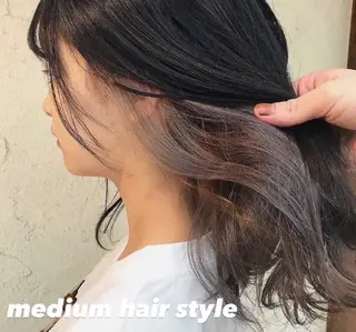 ミディアム カラー シールエクステ/ 美髪カラー/茉央のヘアスタイル