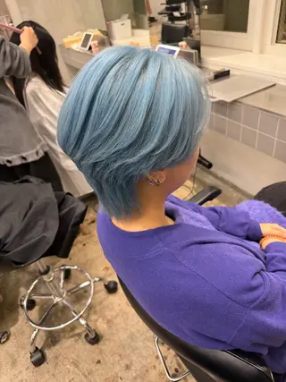 カラー ハイトーン/ブリーチ /ウルフ/しゅーたのヘアスタイル