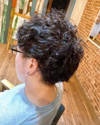 カラー パーマ メンズ ハイライト/インナー /ブリーチ/レイヤーのヘアスタイル