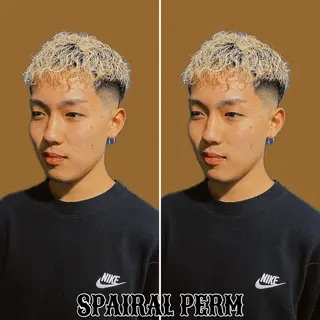 ショート カラー パーマ メンズ &CREW スタッフのヘアスタイル