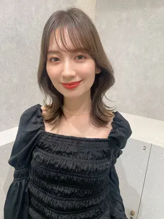 ミディアム ショート/ボブ/ 白髪ぼかし/しんやのヘアスタイル